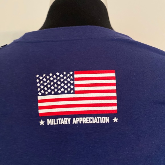 Ole Miss Rebels Shirt Men Small Logo Military Appreciation Navy Fanatics - Picture 4 of 4